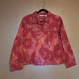 Reddish Patterned Denim French Laundry Jacket Size Large